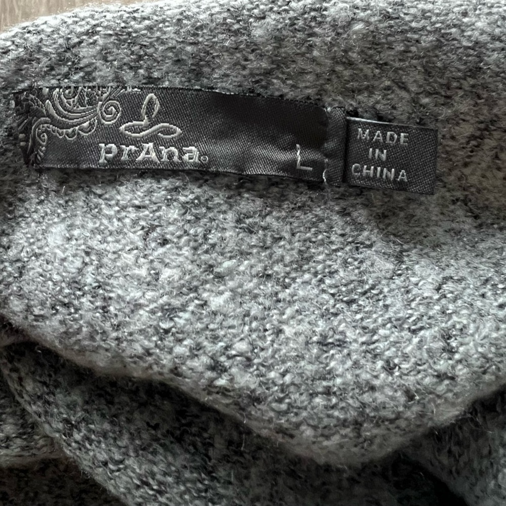 Prana Womans L Pullover Sweater High Neck Wool Blend Gray - Picture 4 of 6